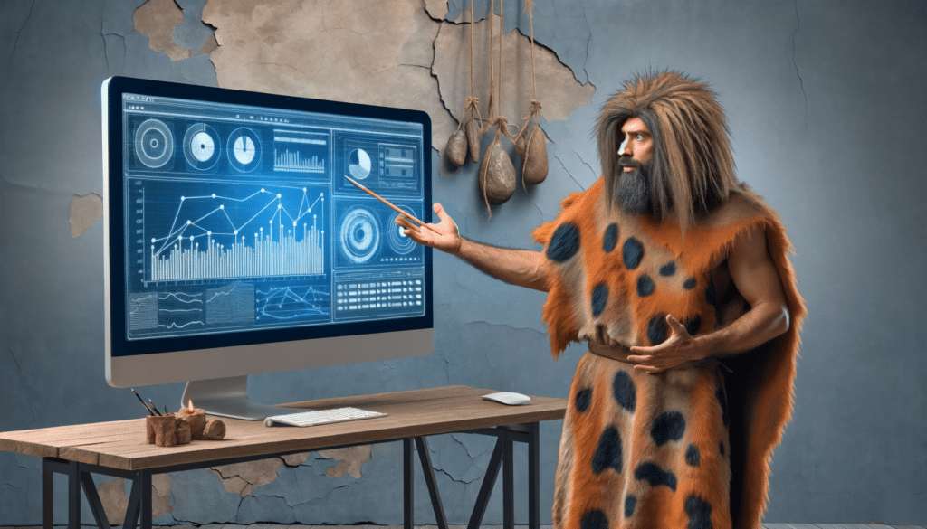 Hulemand i gang med at undervise i grafer og teknisk analyse